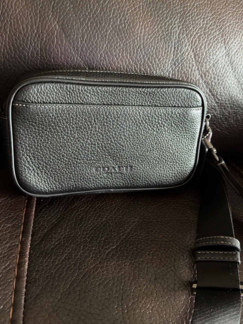 Coach Black Pebbled Leather Crossbody Bag